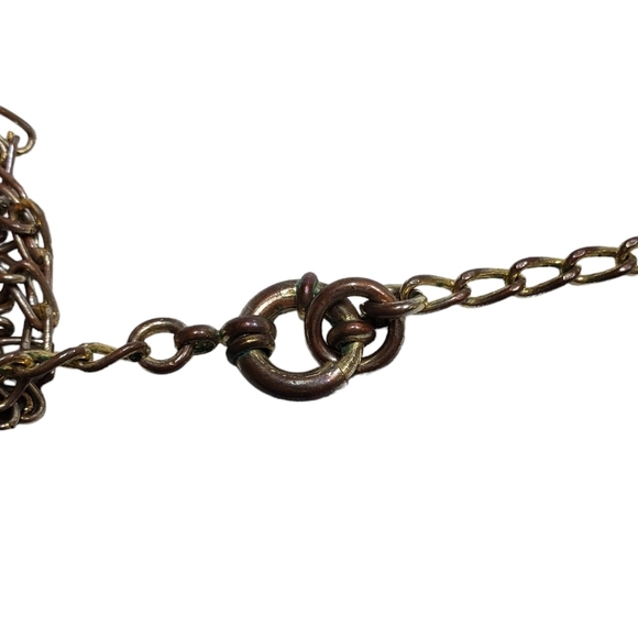 Gold Tone Silver Tone Chain Statement Necklace 20 Inch - Picture 7 of 10